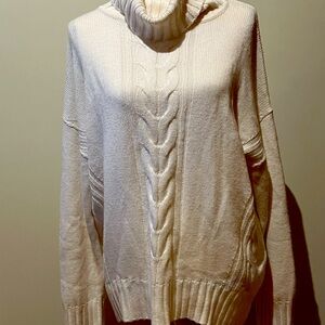 Very soft wool-mix cable turtleneck sweater